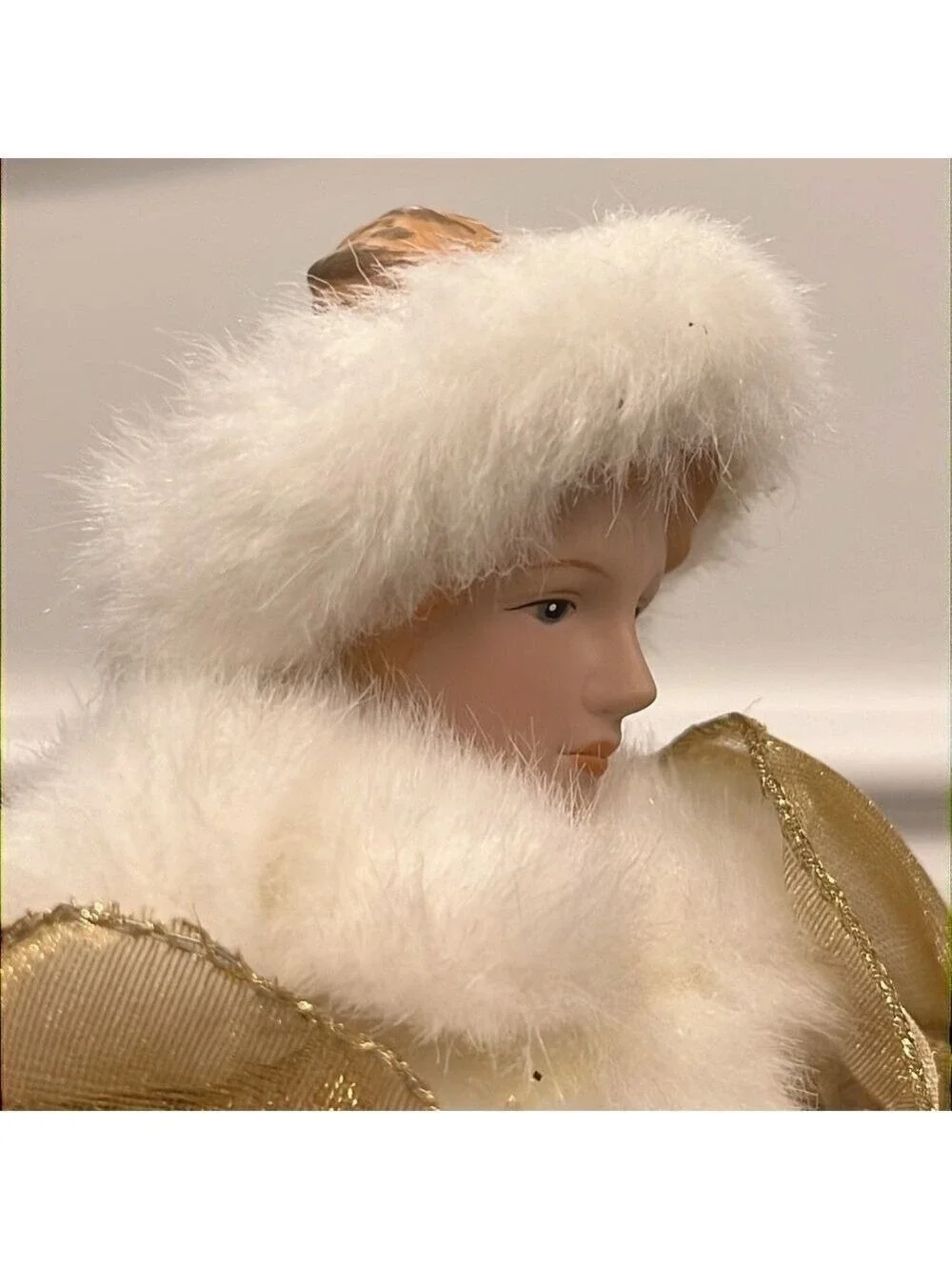 Vintage Victorian Golden Angel Tree Topper Christmas Tree Topper